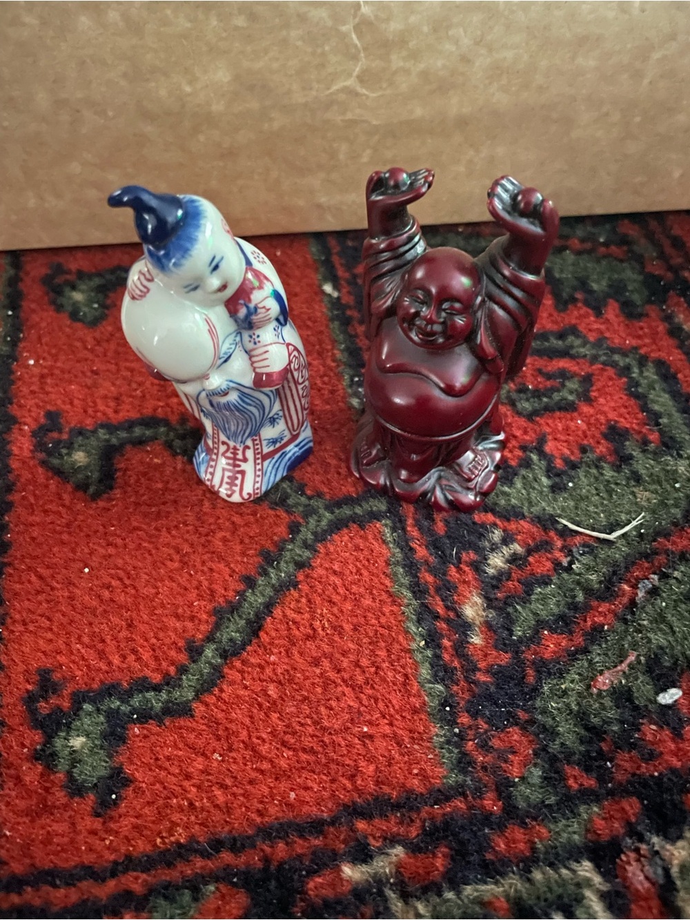 Two miniature Chinese deity figures